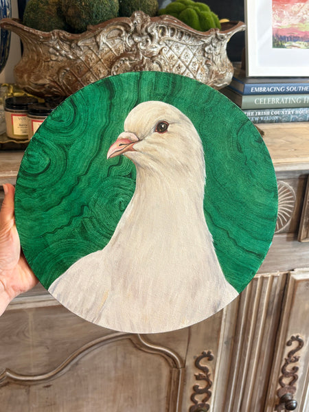 Rayne Housey Bories Dove on Malachite Background