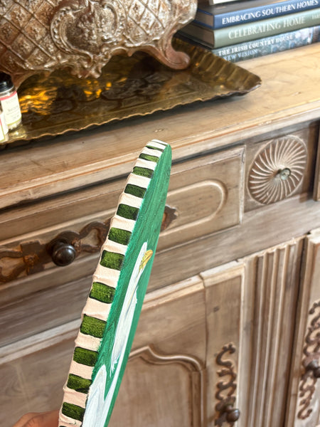 Rayne Housey Bories Egret Right Facing on Malachite Background