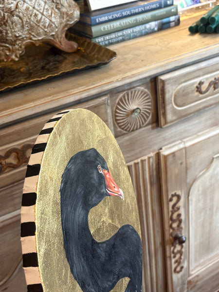 Rayne Housey Bories Black Swan on Gold Background