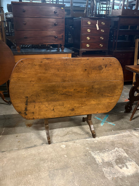Rare French Oak "D" End Vendange Table