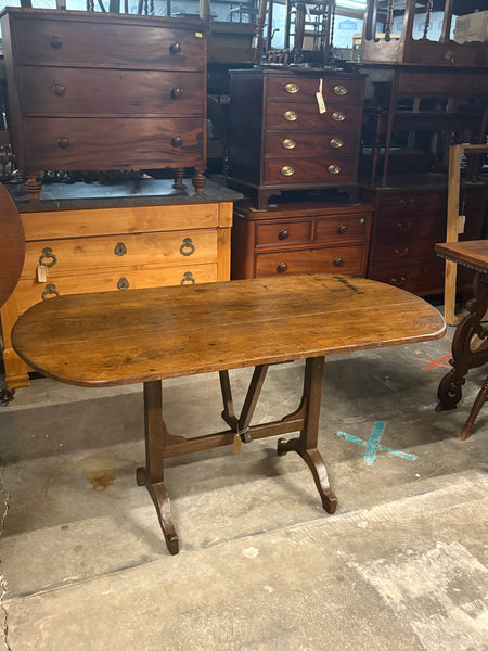 Rare French Oak "D" End Vendange Table