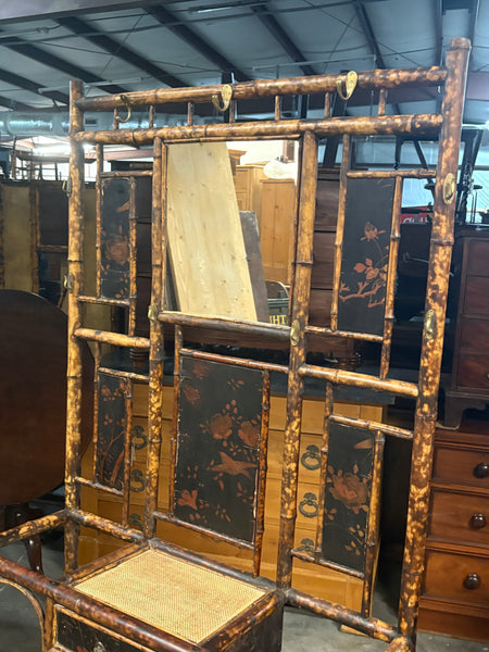 Bamboo Hall Tree with Original Lacquer