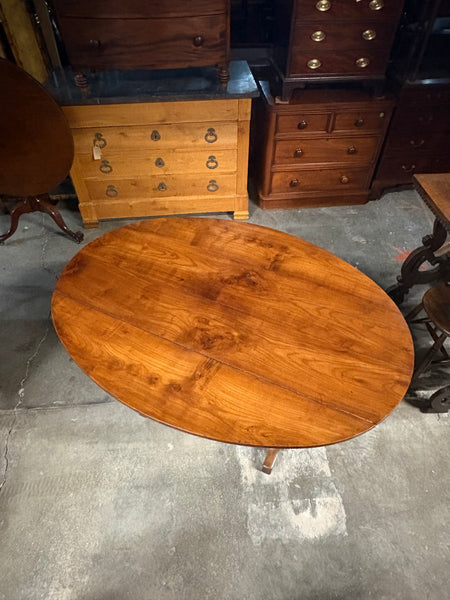 French Cherrywood Vendange Table with Turned Base