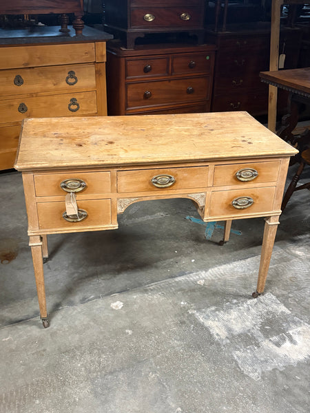 Fabulous Pine Desk with Brass Pulls