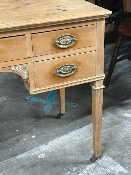 Fabulous Pine Desk with Brass Pulls