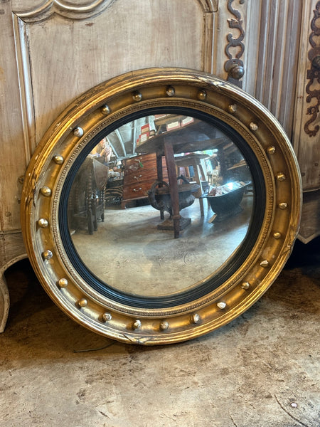 Round Gilt Frame Convex Mirror