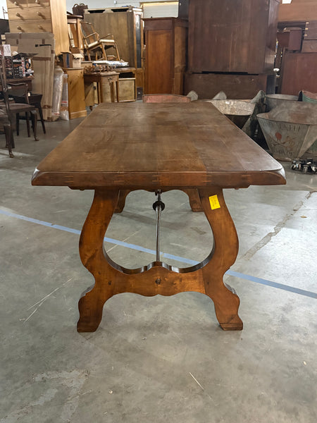 French Oak and Iron Spanish-Style Table
