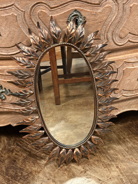 Metal Frame Oval Mirror