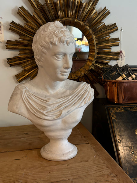 Solid Plaster Bust of Roman Emperor Trajan