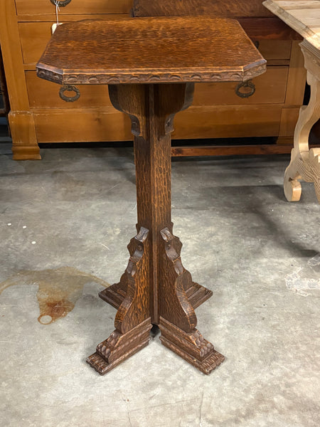 Chip Carved English Oak Pedestal