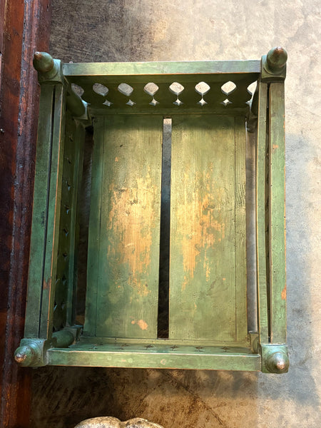 Painted Wooden Planter, Green