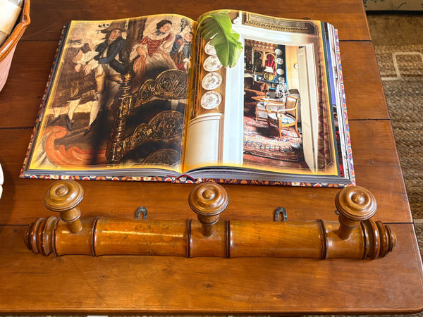 French Faux Bamboo Coat Rack, 3 Hooks