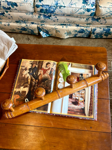 French Faux Bamboo Coat Hooks, 4 Hooks