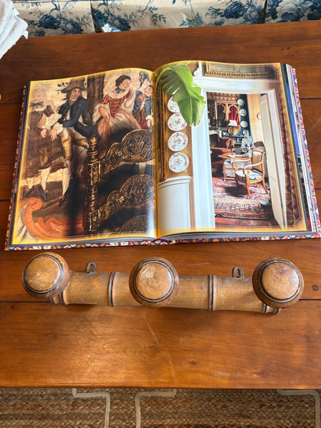 French Faux Bamboo Coat Hooks, 3 Hooks