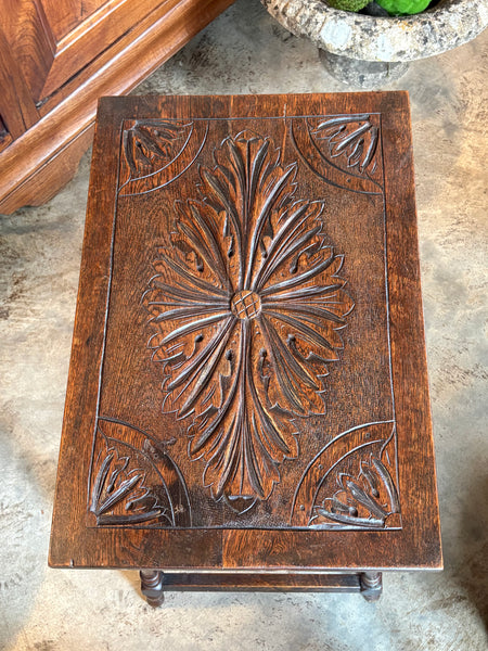 Carved Oak Side Table