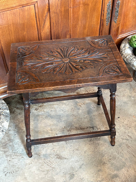 Carved Oak Side Table