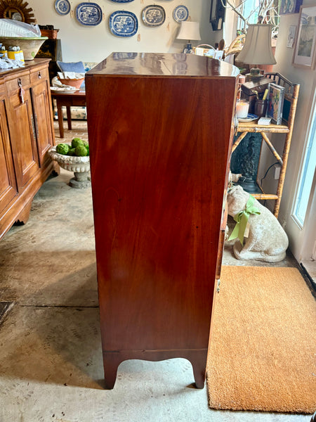 Mahogany Bow Front Chest with Inlay
