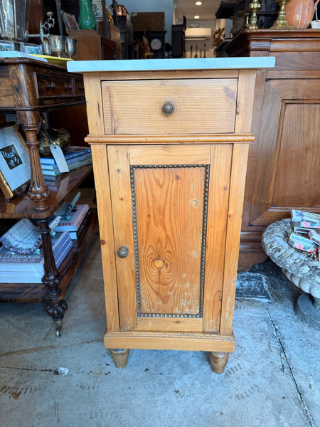 English Pine Pot Cupboard with Marble Top