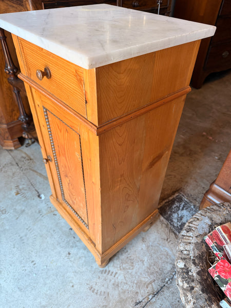 English Pine Pot Cupboard with Marble Top
