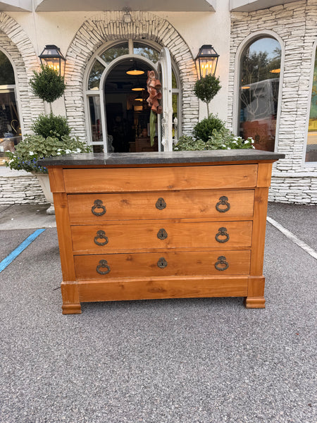 French Cherry Marble Topped Commode