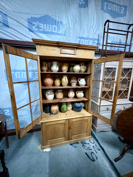 Pine Cupboard with Glazed Top