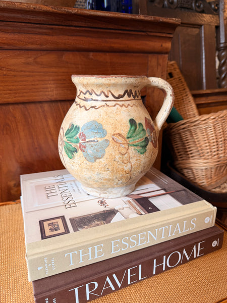 Pyrenees Jug, Cream with Floral Motif