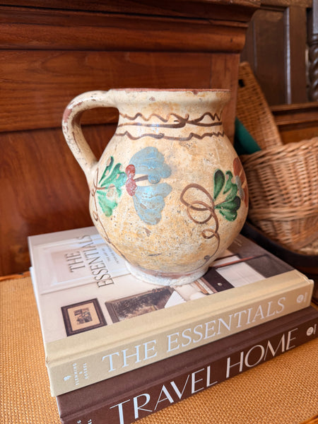 Pyrenees Jug, Cream with Floral Motif