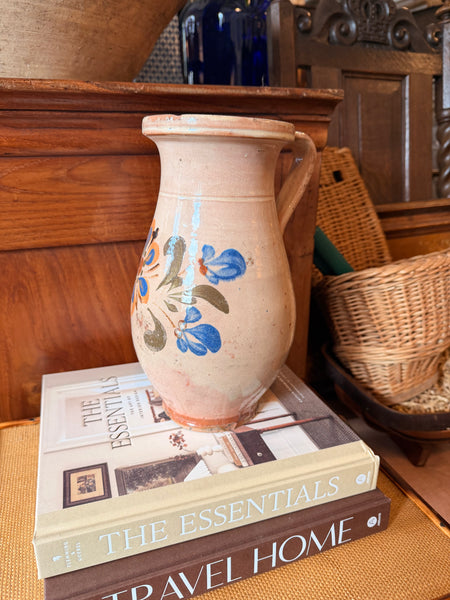 Pyrenees Jug, Blush Pink/Grey with Floral Detail