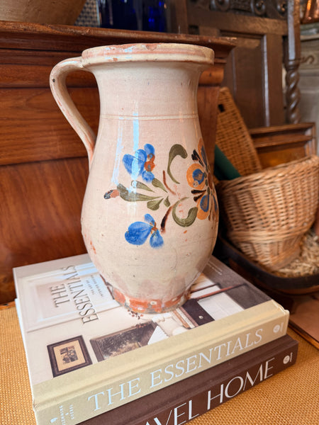 Pyrenees Jug, Blush Pink/Grey with Floral Detail