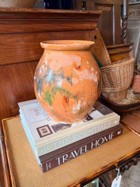 Pyrenees Jug, Orange with Blue, Green and Brown Splatter Detail