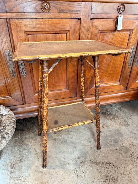 Bamboo Table with Original Rattan Top