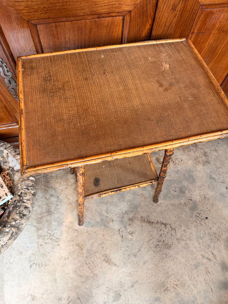 Bamboo Table with Original Rattan Top