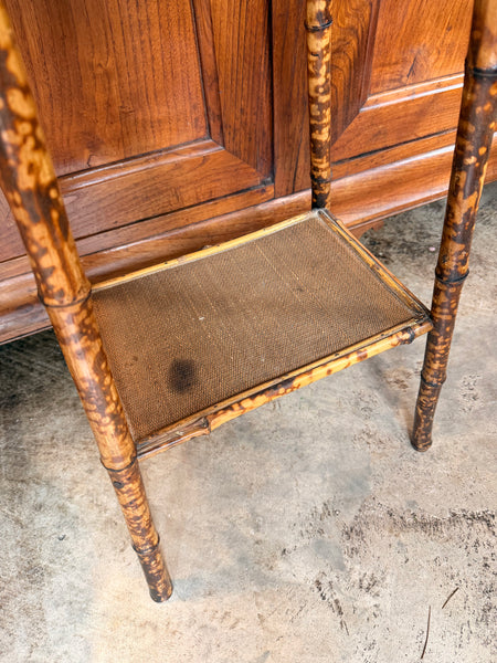 Bamboo Table with Original Rattan Top