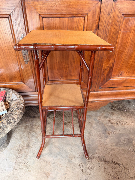 Painted Bamboo Table with Under-shelf