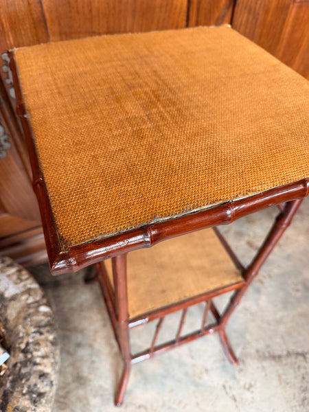 Painted Bamboo Table with Under-shelf