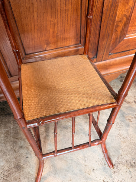 Painted Bamboo Table with Under-shelf