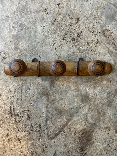 French Faux Bamboo Coat Rack, 3-Hooks