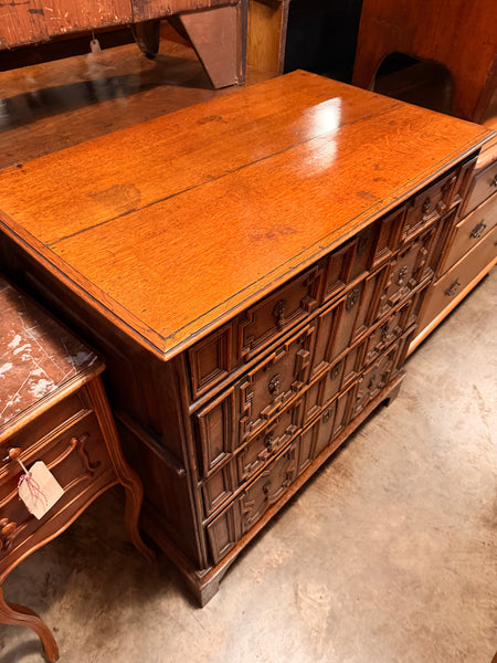 17th Century Moulded Front Oak Chest