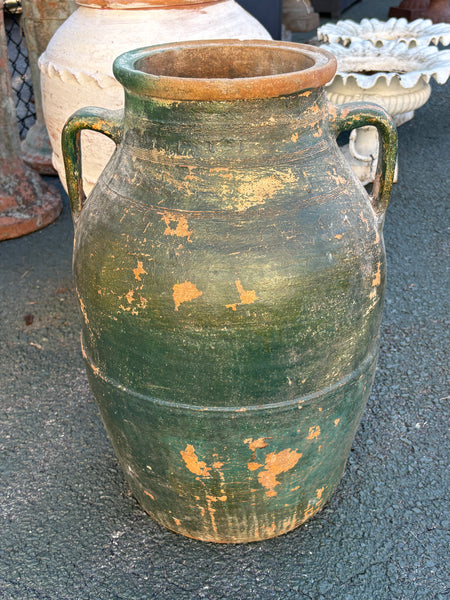 Green Glazed Urn, Two Handles
