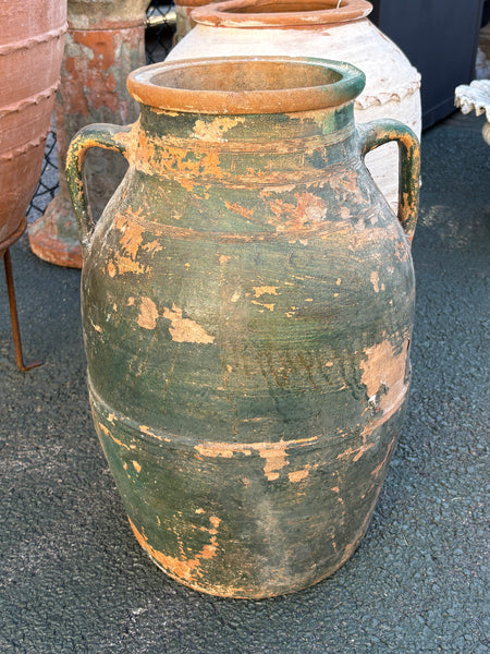 Green Glazed Urn, Two Handles