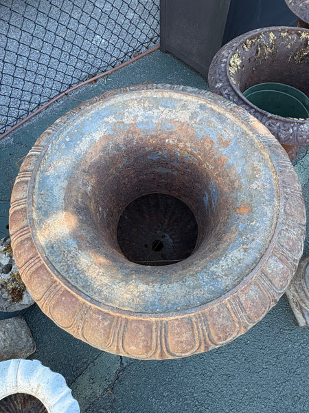 Pair of Cast Iron Urns, Original Paint
