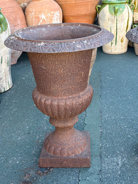 Pair of Cast Iron Urns
