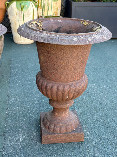 Pair of Cast Iron Urns