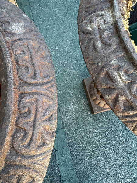 Pair of Cast Iron Urns