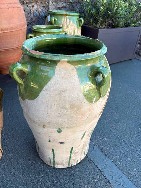 Large Urn with Green Glaze, Four Handles