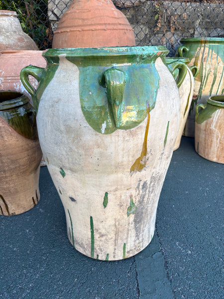 Large Urn with Green Glaze, Four Handles