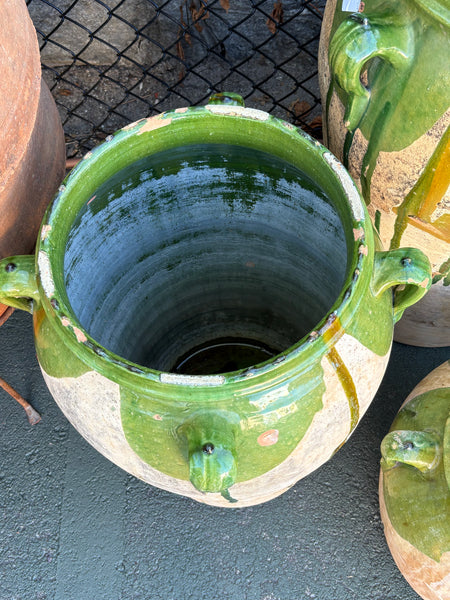 Medium Urn with Green Glaze, Four Handles