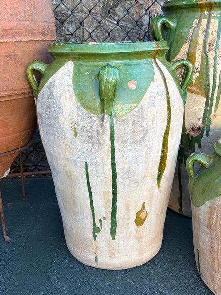 Medium Urn with Green Glaze, Four Handles