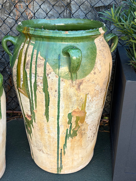 X-Large Urn with Green Glaze, Four Handles