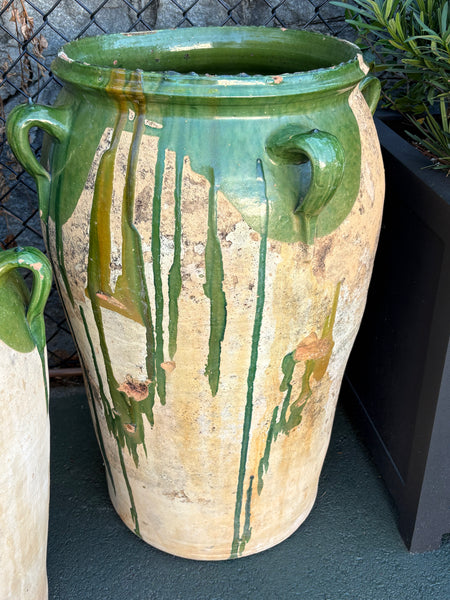 X-Large Urn with Green Glaze, Four Handles